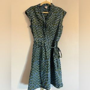 Global Mamas Fair Trade Retro blue & green Dress- Extra Large